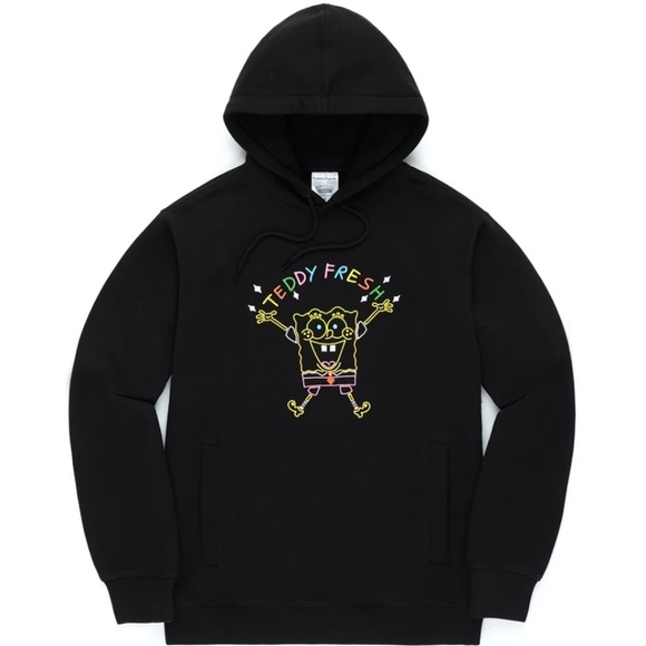 Teddy Fresh x Spongebob black hoodie - size SMALL - Picture 1 of 4